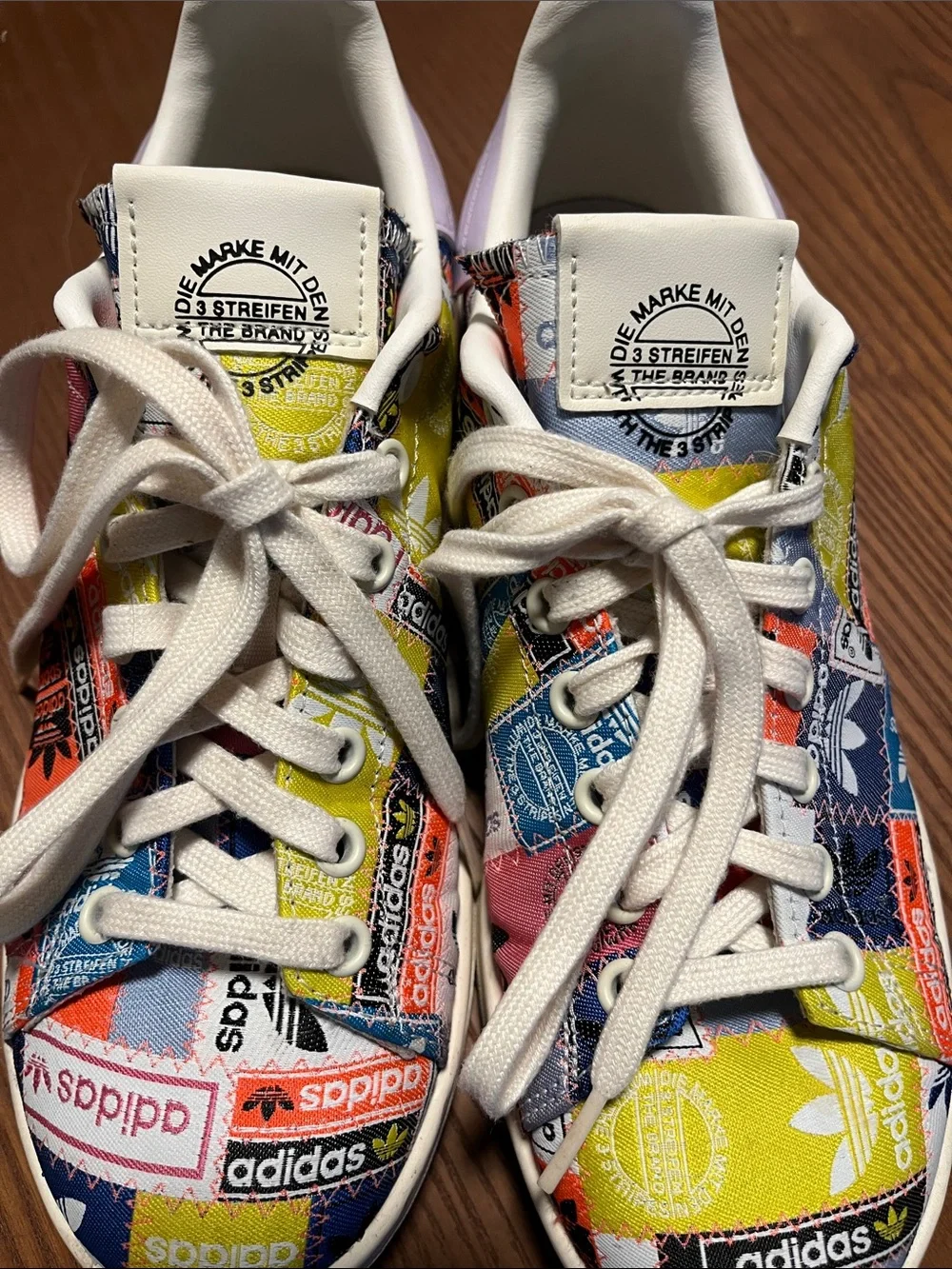 ADIDAS Stan Smith Patchwork Multi Trefoil Sneakers, Size 8.5M/7.5M (Unisex)